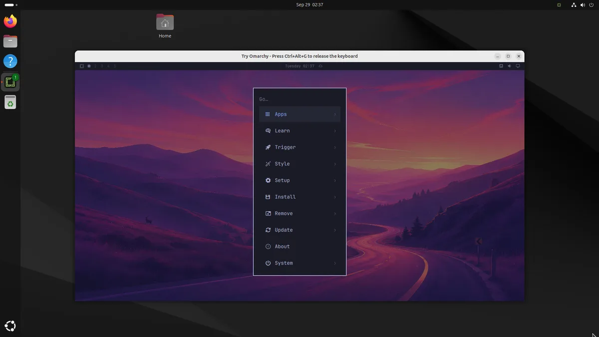 Try Omarchy for Linux screenshot